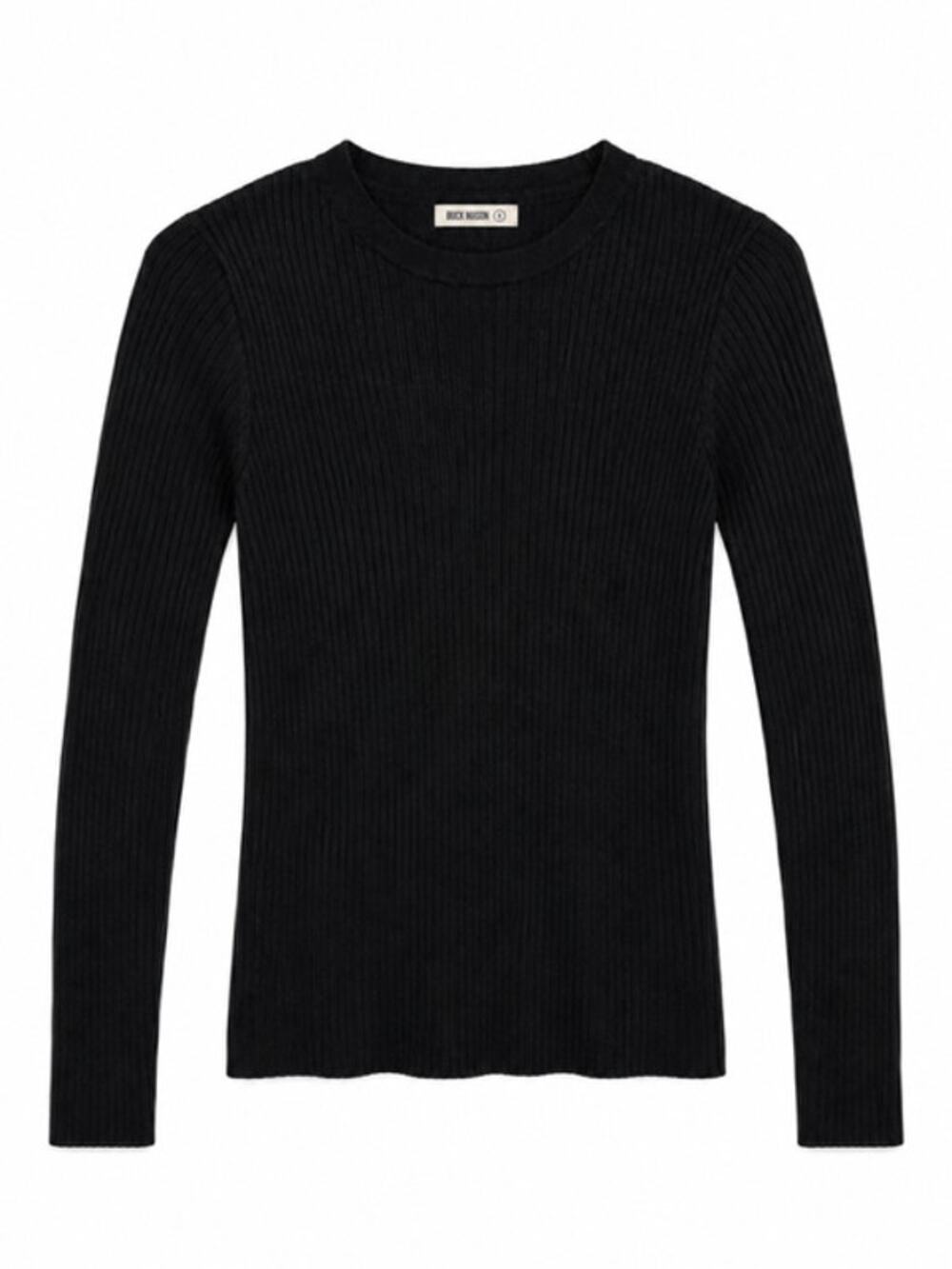 Buck Mason NWT Featherweight Silk Cashmere Ribbed Crew Black Medium